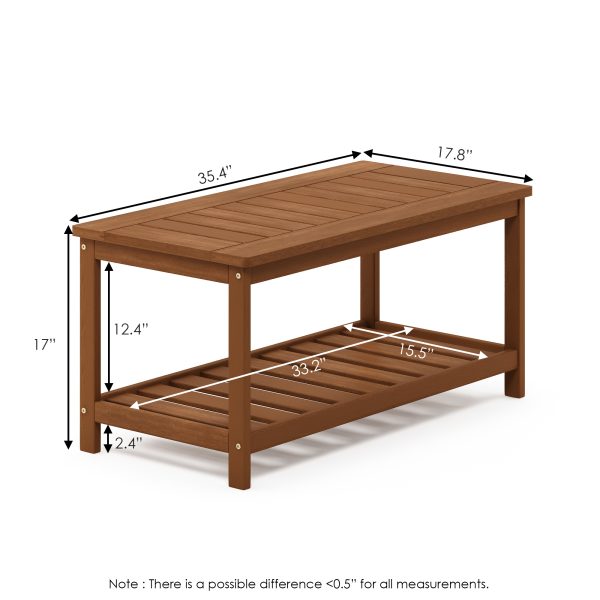 Furinno Furinno Tioman Hardwood Coffee Table With Shelf In Teak Oil