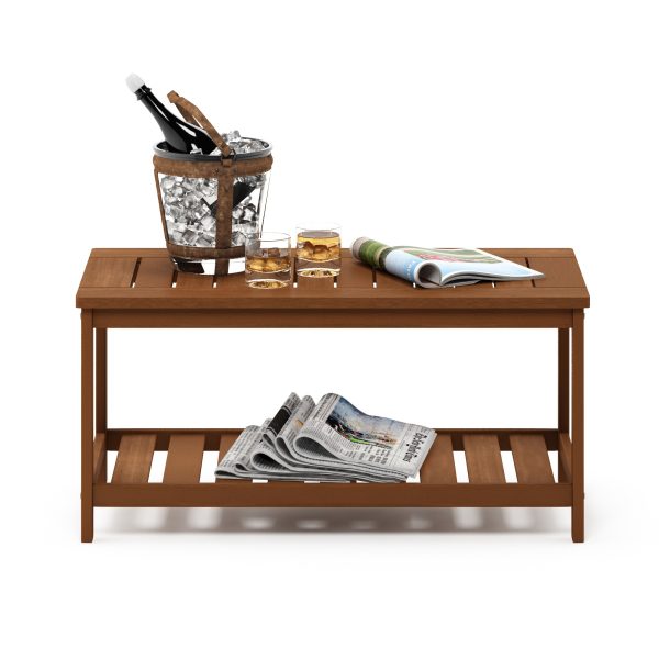 Furinno Furinno Tioman Hardwood Coffee Table With Shelf In Teak Oil