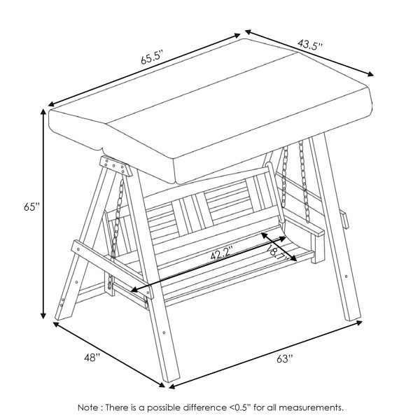 Furinno Furinno Tioman Hardwood European Swing With Canopy