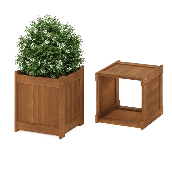Furinno Furinno Tioman Hardwood Flower Box In Teak Oil