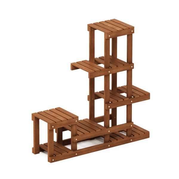 furinno Furinno Tioman Hardwood Flower Stand in Teak Oil