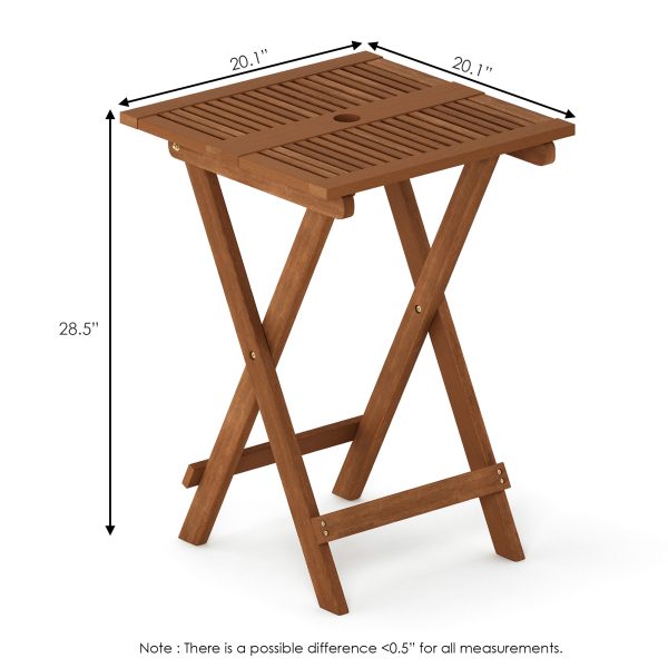 Furinno Furinno Tioman Hardwood Folding Table In Teak Oil