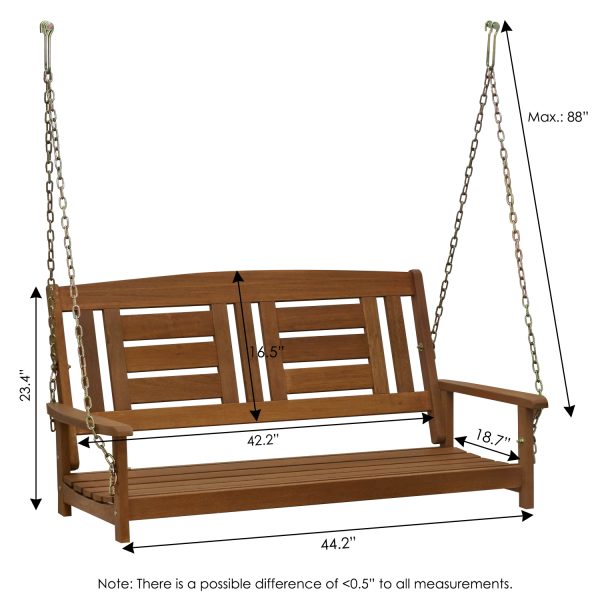 Furinno Furinno Tioman Hardwood Hanging Porch Swing With Chain