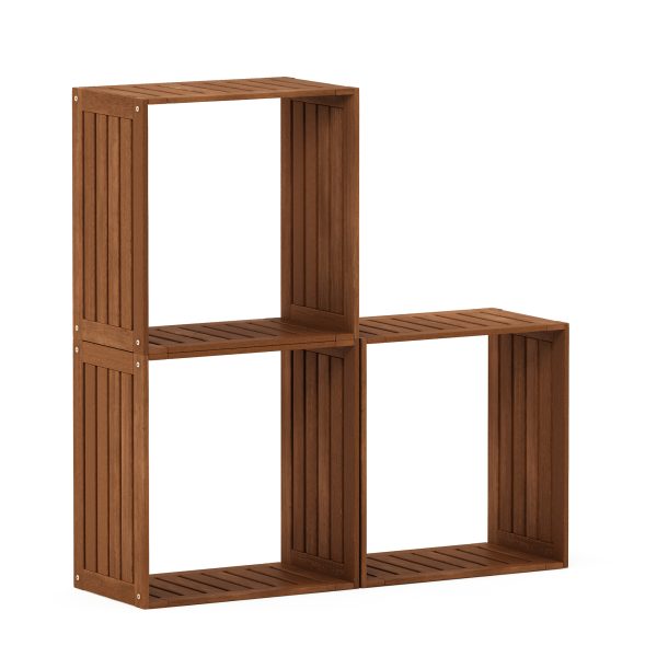 furinno Furinno Tioman Hardwood Multipurpose Stacking Shelf in Teak Oil