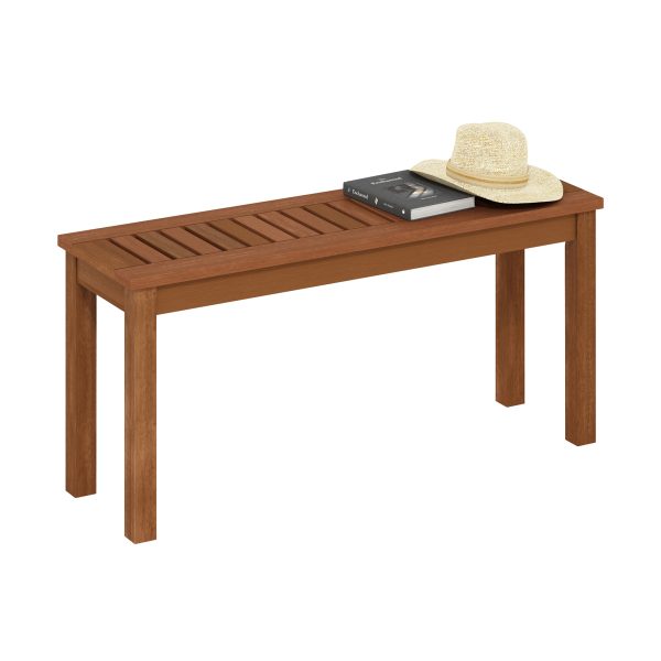 Furinno Furinno Tioman Hardwood Outdoor Backless Country Stool Bench In Teak Oil