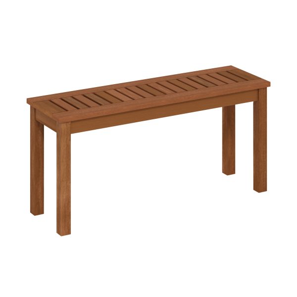 furinno Furinno Tioman Hardwood Outdoor Backless Country Stool Bench in Teak Oil