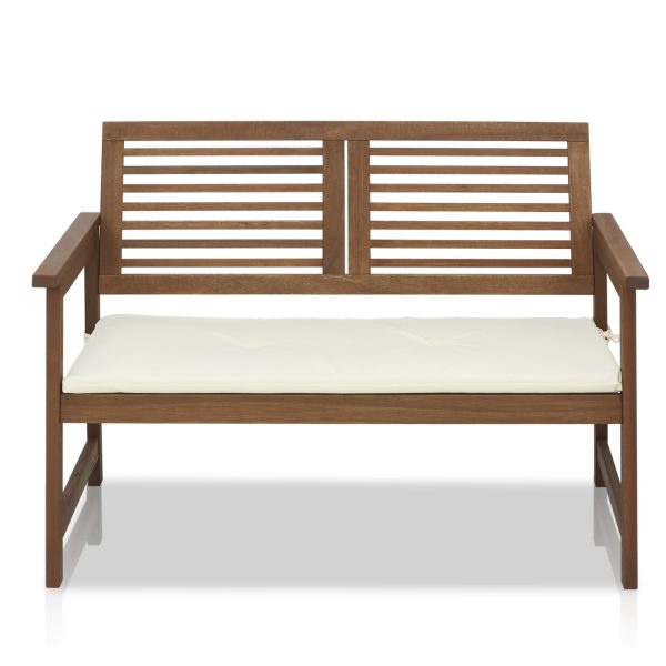Furinno Furinno Tioman Hardwood Outdoor Bench In Teak Oil With Cushion
