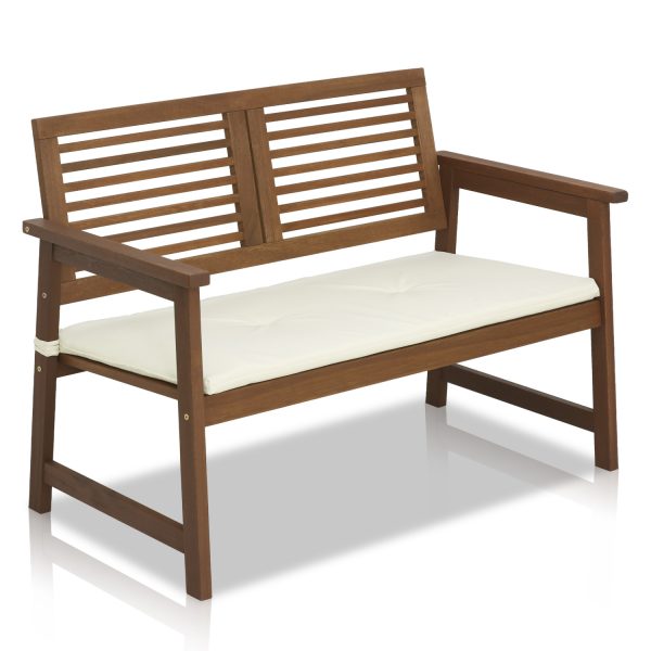 furinno Furinno Tioman Hardwood Outdoor Bench in Teak Oil with Cushion