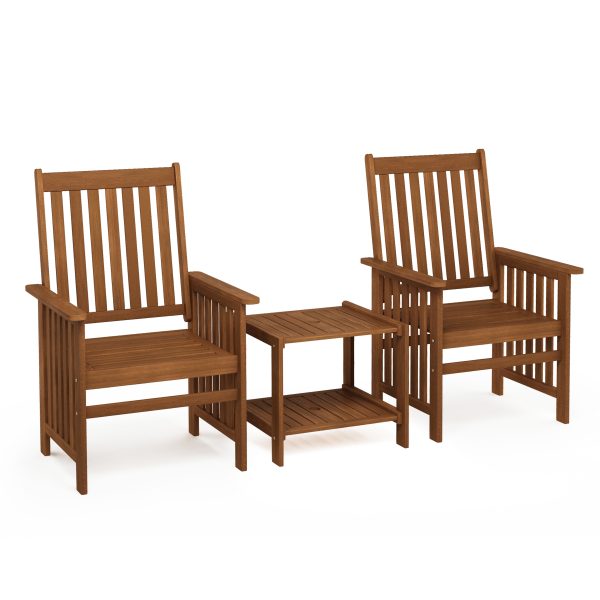 furinno Furinno Tioman Hardwood Outdoor Mississippi 3-PC Conversation Set