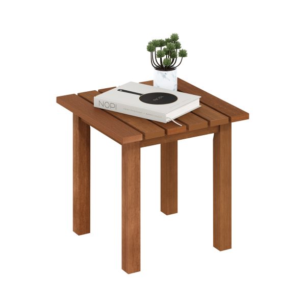 Furinno Furinno Tioman Hardwood Outdoor Patio End Table Side Table In Teak Oil