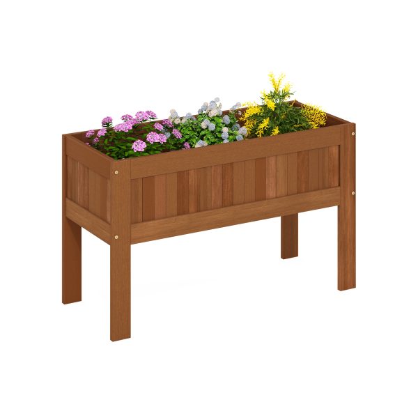Furinno Furinno Tioman Outdoor Elevated Standing Planter Box Raised Garden Bed With Legs