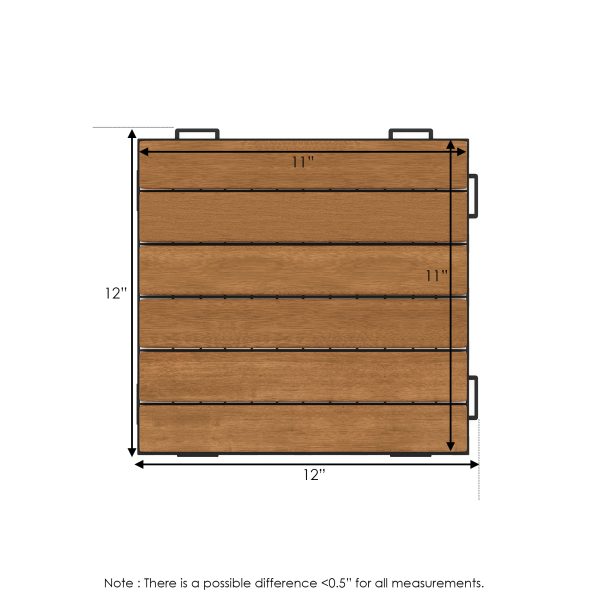 Furinno Furinno Tioman Outdoor Floor Decking Wood Tile Interlock 10PC/CTN
