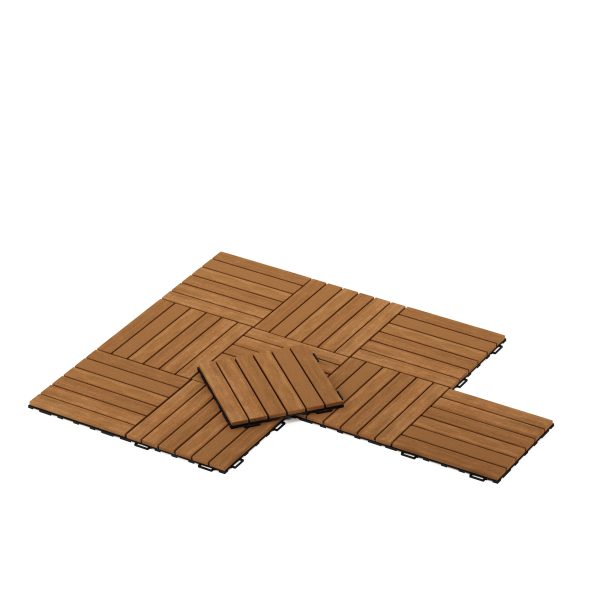 Furinno Furinno Tioman Outdoor Floor Decking Wood Tile Interlock 10PC/CTN