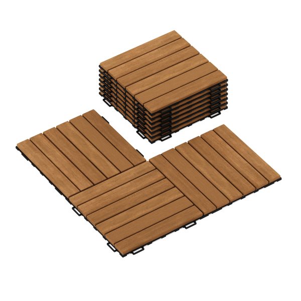 Furinno Furinno Tioman Outdoor Floor Decking Wood Tile Interlock 10PC/CTN