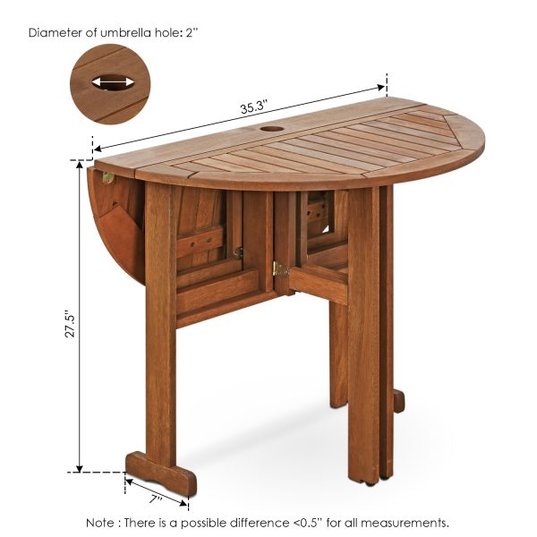 Furinno Furinno Tioman Outdoor Hardwood Gateleg Round Table