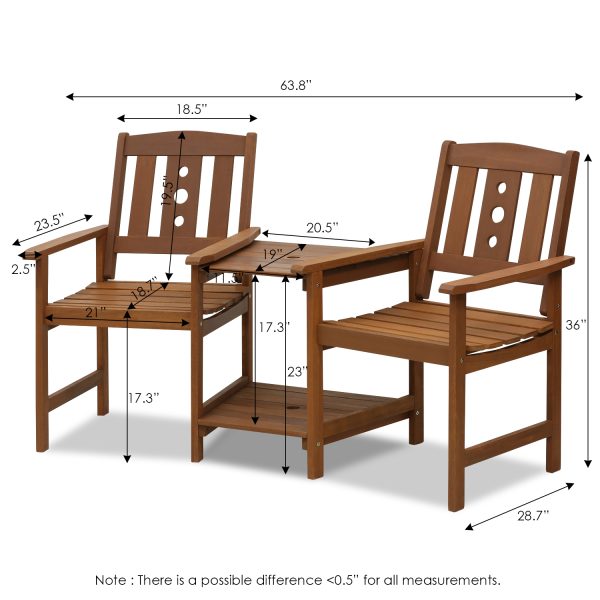 Furinno Furinno Tioman Outdoor Hardwood Jack & Jill Chair Set