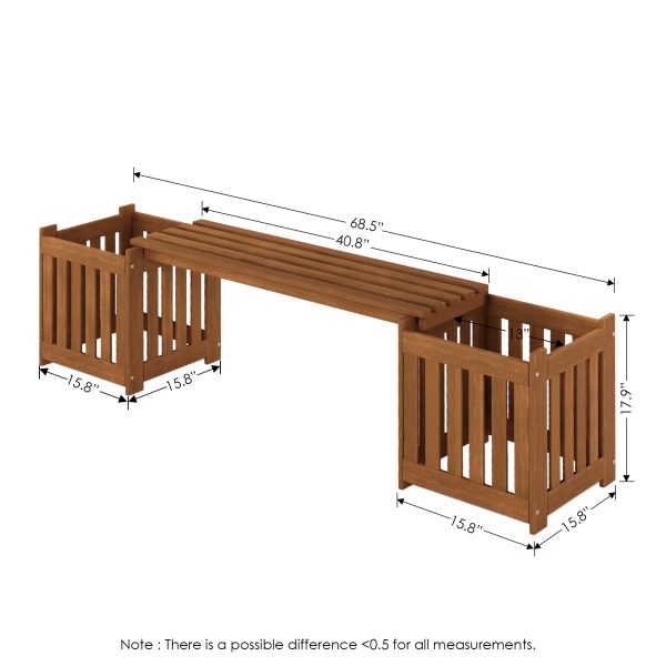 Furinno Furinno Tioman Outdoor Hardwood Lifestyle Planter Box With Seater