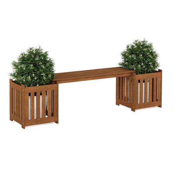 Furinno Furinno Tioman Outdoor Hardwood Lifestyle Planter Box With Seater