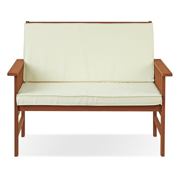 Furinno Furinno Tioman Outdoor Hardwood Mediterranean Bench With Cushion