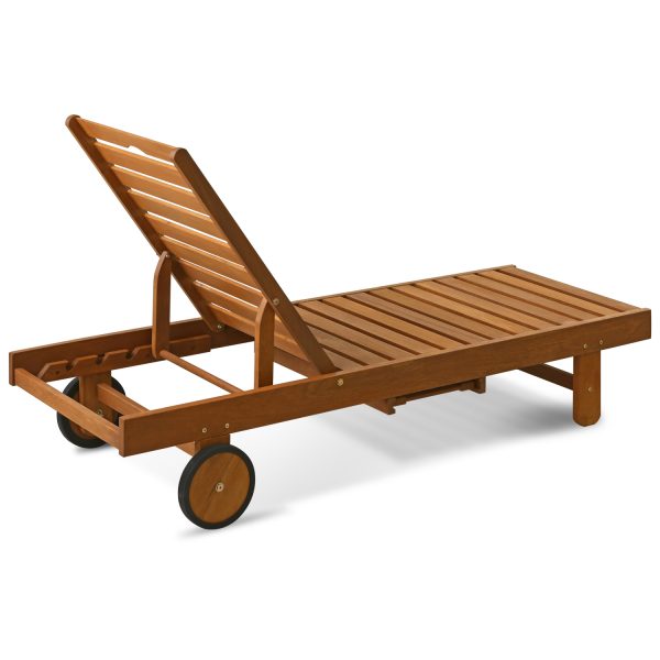 Furinno Furinno Tioman Outdoor Hardwood Sun Lounger With Tray