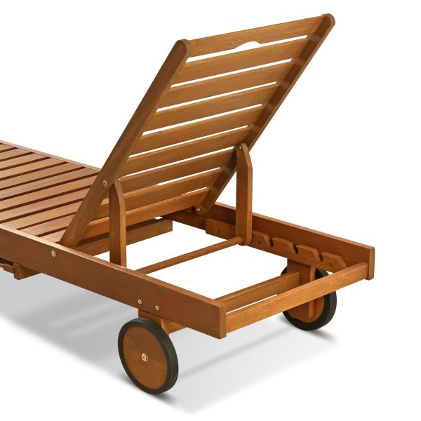Furinno Furinno Tioman Outdoor Hardwood Sun Lounger With Tray