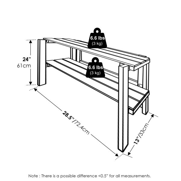 Furinno Furinno Tioman Outdoor Toolless Multipurpose Display Shelf Plant Stand 2-Tier