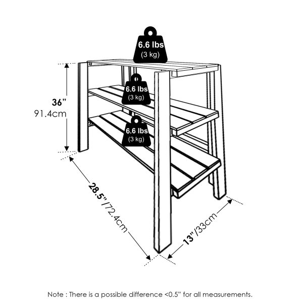 Furinno Furinno Tioman Outdoor Toolless Multipurpose Display Shelf Plant Stand 3-Tier