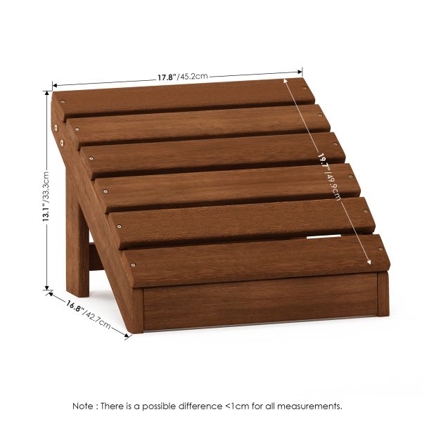 Furinno Furinno Tioman Small Hardwood Adirondack Footstool In Teak Oil