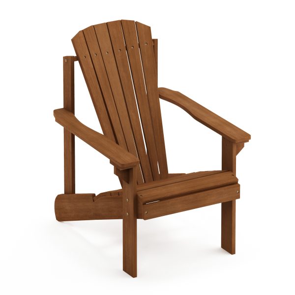 furinno Furinno Tioman Small Hardwood Adirondack Patio Chair in Teak Oil