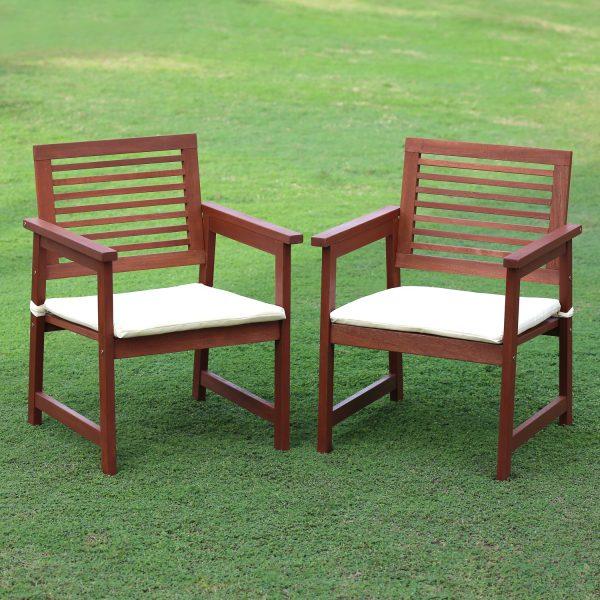 Furinno Furinno Tioman Teak Hardwood Outdoor Armchair With Cushion Set Of Two