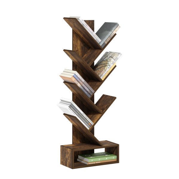 Furinno Furinno Tree Bookshelf 7-Tier Floor Standing Tree Bookcase With Bottom Shelf