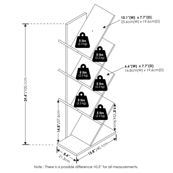 Furinno Furinno Tree Bookshelf 7-Tier Floor Standing Tree Bookcase