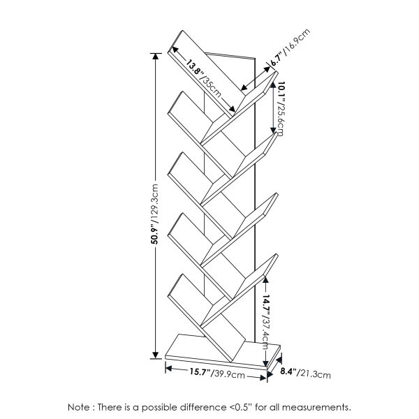 Furinno Furinno Tree Bookshelf 9-Tier Floor Standing Tree Bookcase