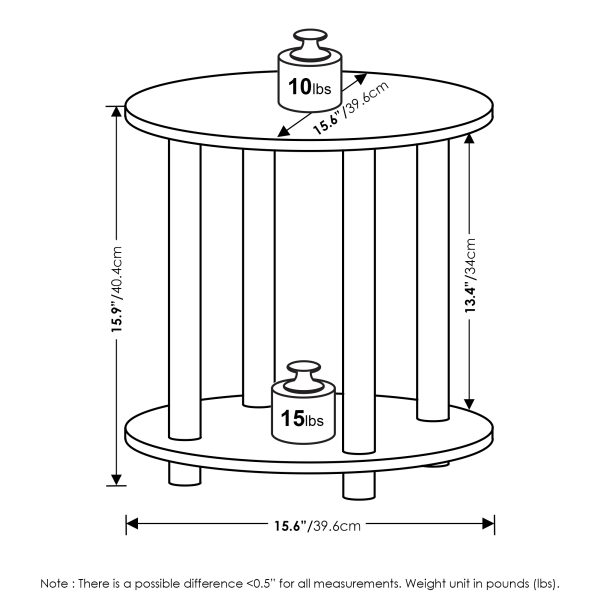 Furinno Furinno Turn-N-Tube 2-Tier Round Wooden End Table