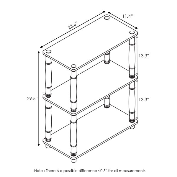 Furinno Furinno Turn-N-Tube 3-Tier Compact Multipurpose Shelf Display Rack With Classic Tube