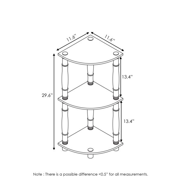Furinno Furinno Turn-N-Tube 3-Tier Corner Display Rack Multipurpose Shelving Unit With Classic Tubes