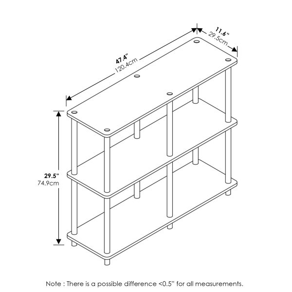 Furinno Furinno Turn-N-Tube 3-Tier Double Size Storage Display Rack