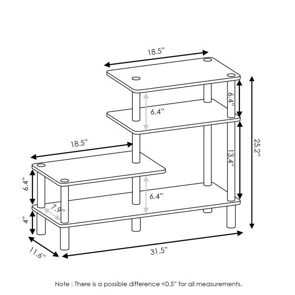 Furinno Furinno Turn-N-Tube 3-Tier Side Display Rack