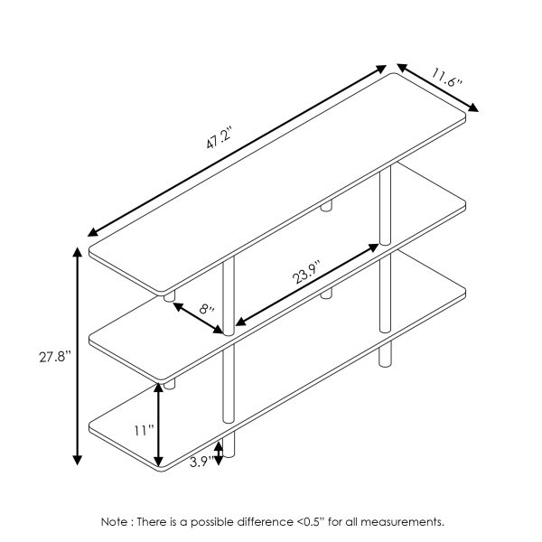 Furinno Furinno Turn-N-Tube 3-Tier Wide Display Shelf