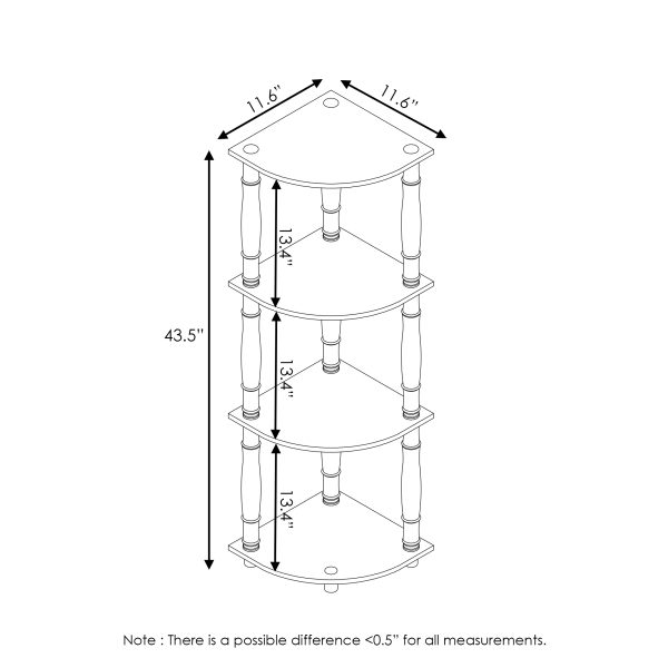 Furinno Furinno Turn-N-Tube 4-Tier Corner Display Rack Multipurpose Shelving Unit With Classic Tubes