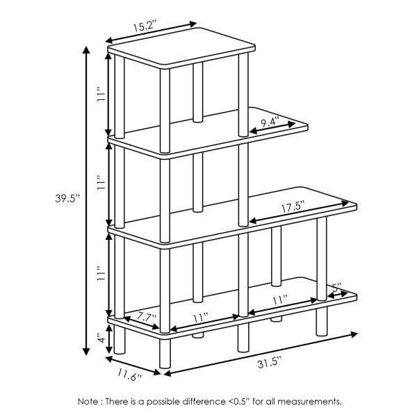 Furinno Furinno Turn-N-Tube 4-Tier Cube Ladder Shelf