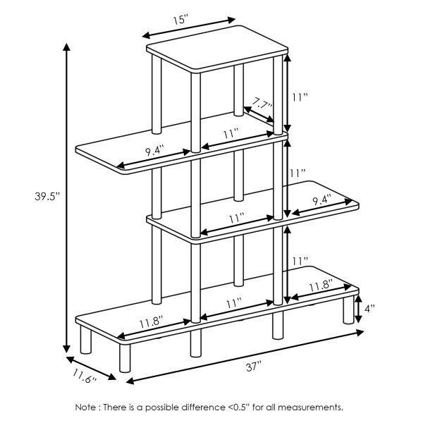 Furinno Furinno Turn-N-Tube 4-Tier Design Display Rack