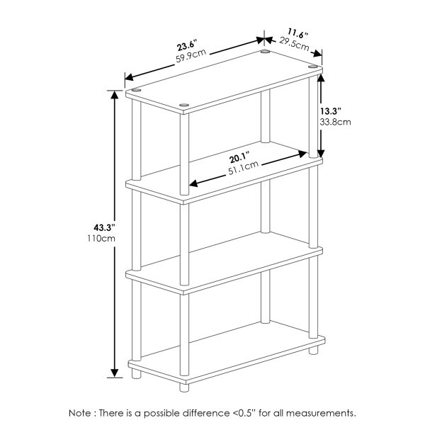 Furinno Furinno Turn-N-Tube 4-Tier Multipurpose Shelf Display Rack