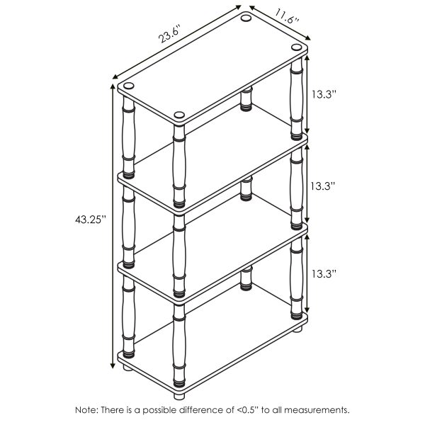 Furinno Furinno Turn-N-Tube 4-Tier Multipurpose Shelf Display Rack With Classic Tubes