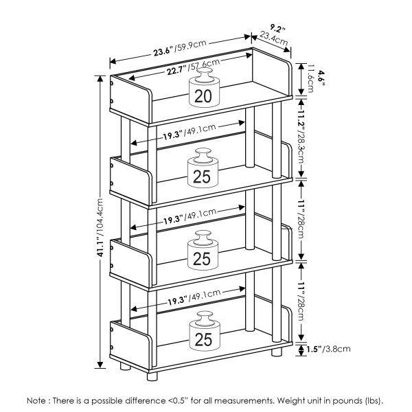 Furinno Furinno Turn-N-Tube 4-Tier Toolless Display Rack