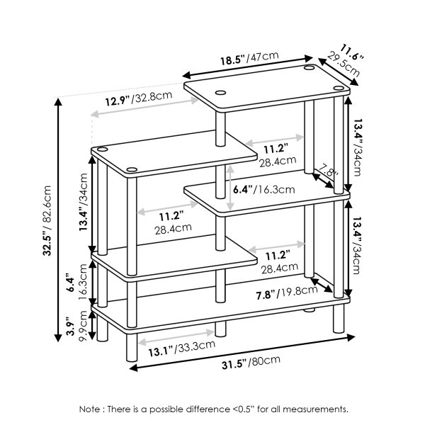 Furinno Furinno Turn-N-Tube 5-Tier Accent Display Rack