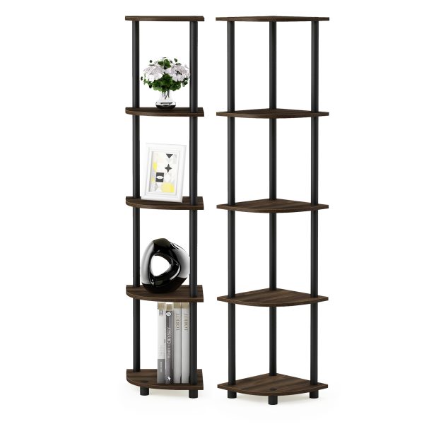 Furinno Furinno Turn-N-Tube 5 Tier Corner Display Rack Multipurpose Shelving Unit Set Of 2