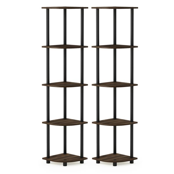furinno Furinno Turn-N-Tube 5 Tier Corner Display Rack Multipurpose Shelving Unit Set of 2