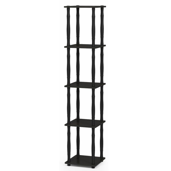 furinno Furinno Turn-N-Tube 5-Tier Corner Square Rack Display Shelf with Classic Tube