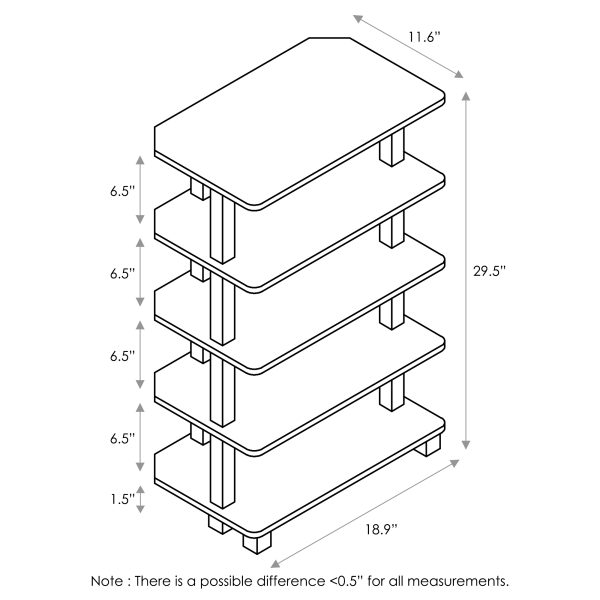 Furinno Furinno Turn-N-Tube 5-Tier Corner Storage Shelf